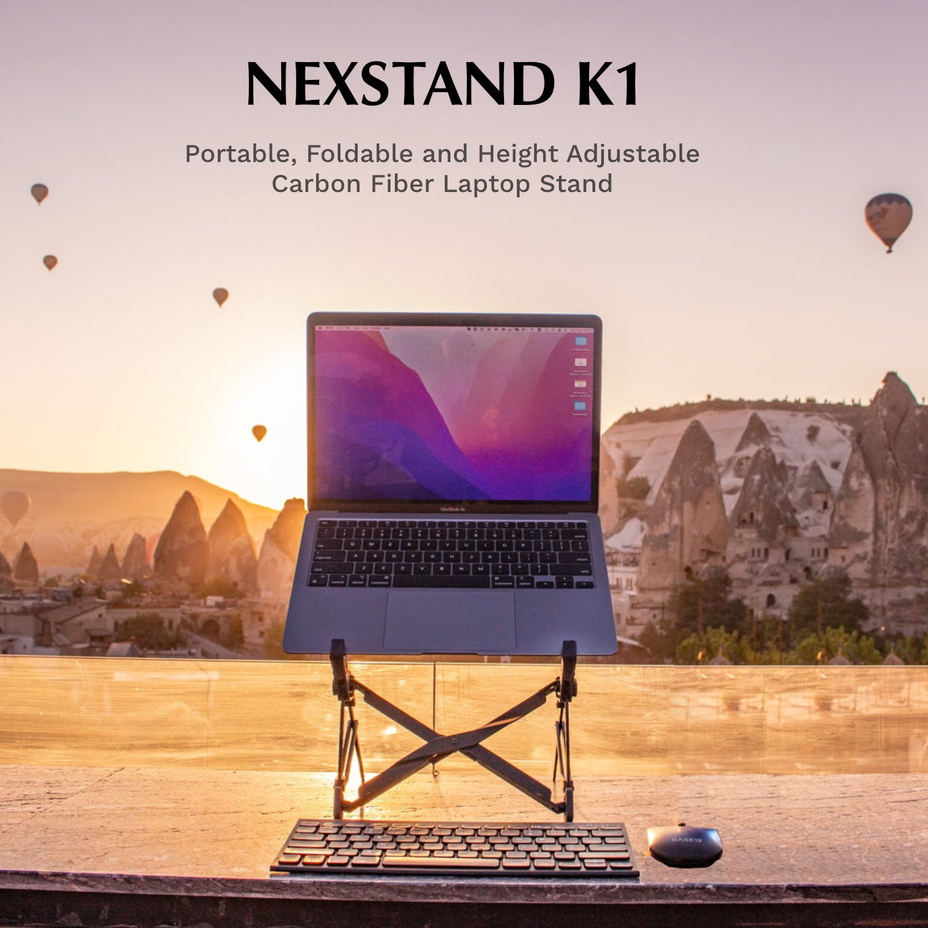 Support pour ordinateur portable en fibre de carbone Nexstand K1
